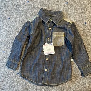 NWT Rugged Butts Denim Button Down Shirt 2T